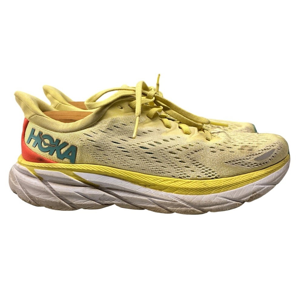 Hoka One One Clifton 8 Running Shoes Womens 7.5B Yellow 1119394 YPSC Performance